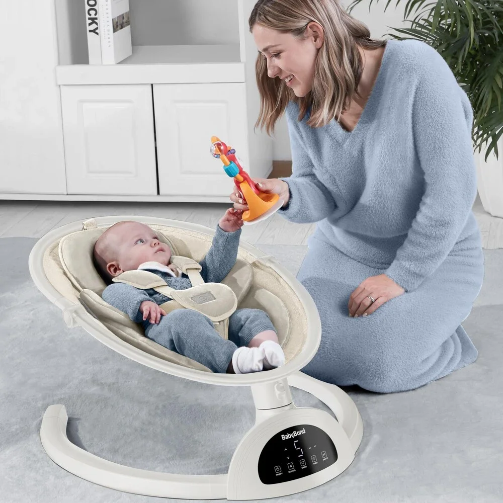 Baby Swings for Infants, Bluetooth Infant Swing with Music Speaker, 3 Seat Posit